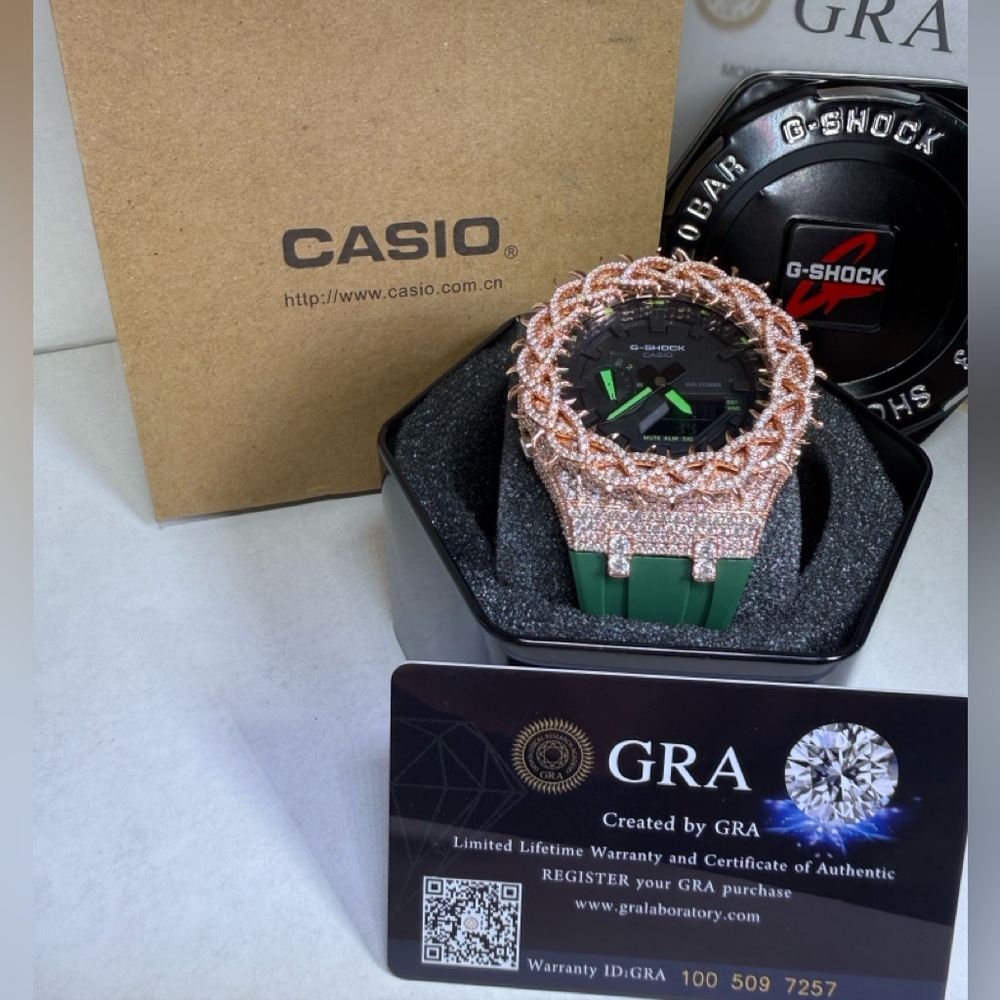 Casio G Shock GA2100 Moissanite Real Silver 925💎